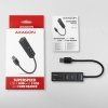 AXAGON HMA-CR3A Wieloportowy hub 3x USB-A + SD^microSD, USB3.2 Gen 1 hub, metalowy, 20cm USB-A kabel
